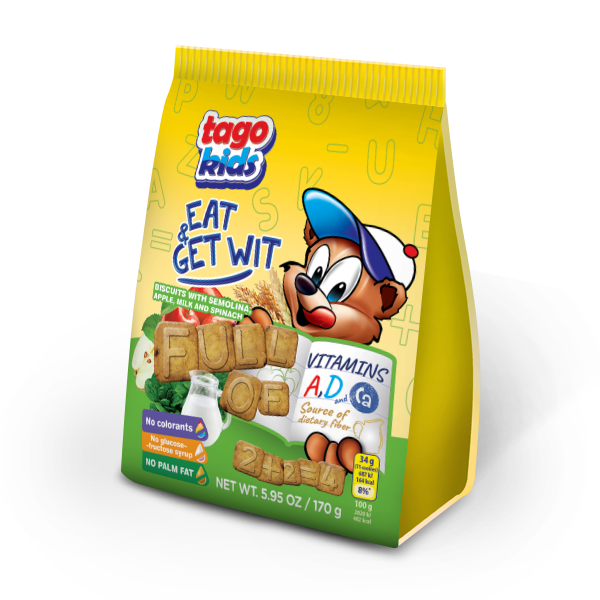 with semolina, apple, milk and spinach