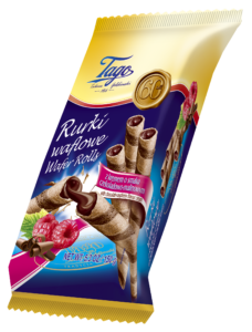 Rurka z kremem czekoladowo-malinowym