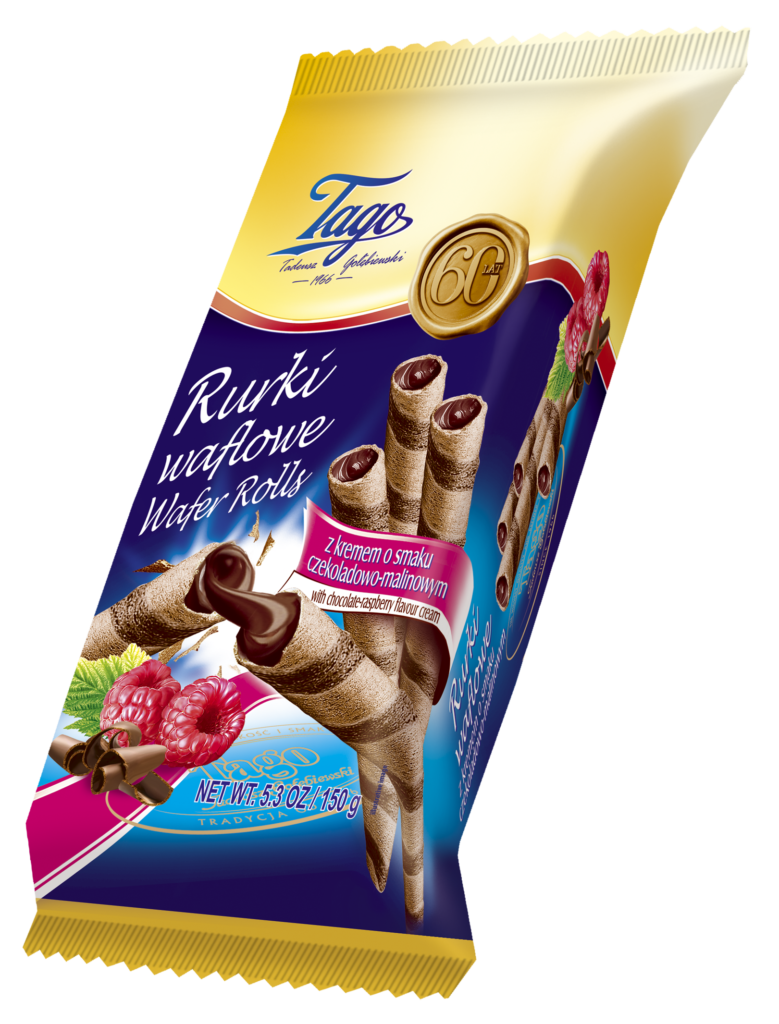 Rurka z kremem czekoladowo-malinowym